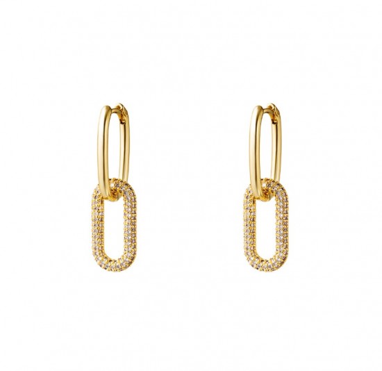 Earrings with zirconia stones gold