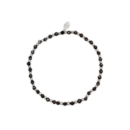 Beaded bracelet black and silver