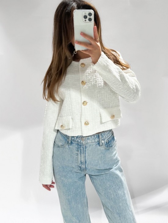 Tweed blazer white