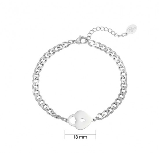 Bracelet locked heart silver