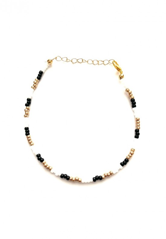 Black and gold anklet