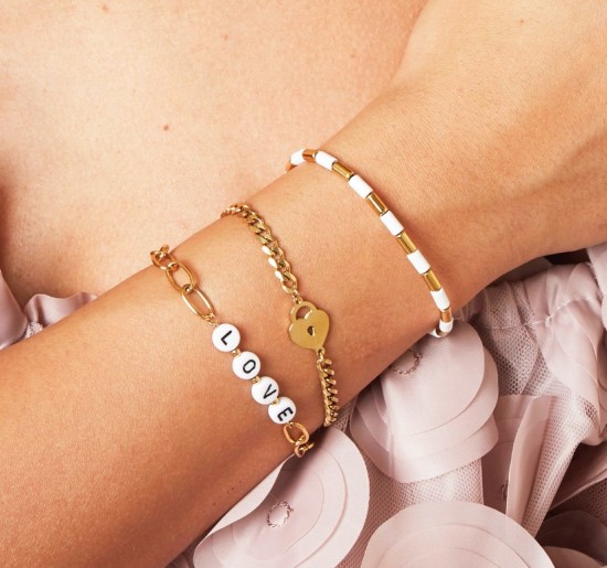 Bracelet locked heart silver