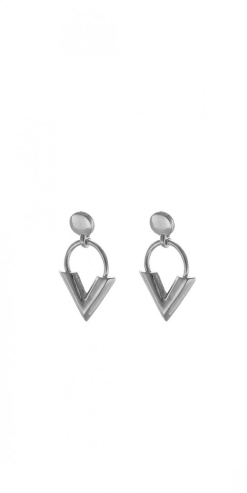 Earrings sweet V silver