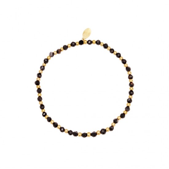Beaded bracelet black and gold