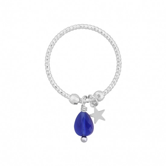 Ring star to beads blue