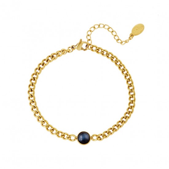 Gold bracelet blue