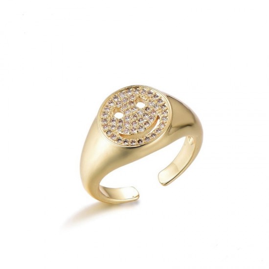 Diamond smiley ring