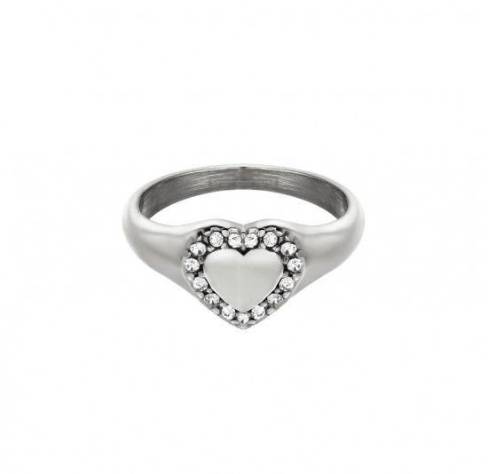 Ring Diamond Heart silver