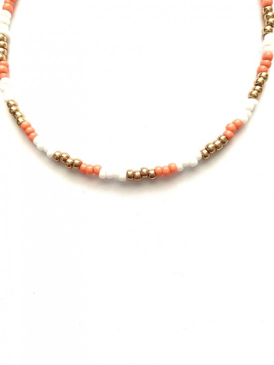 Pink and gold anklet