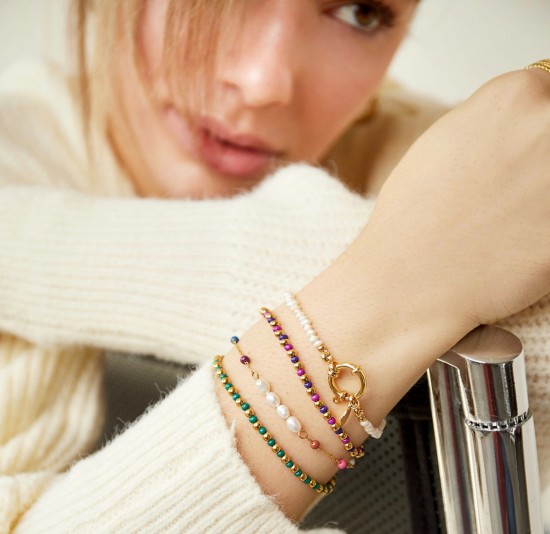 Bracelet green and gold