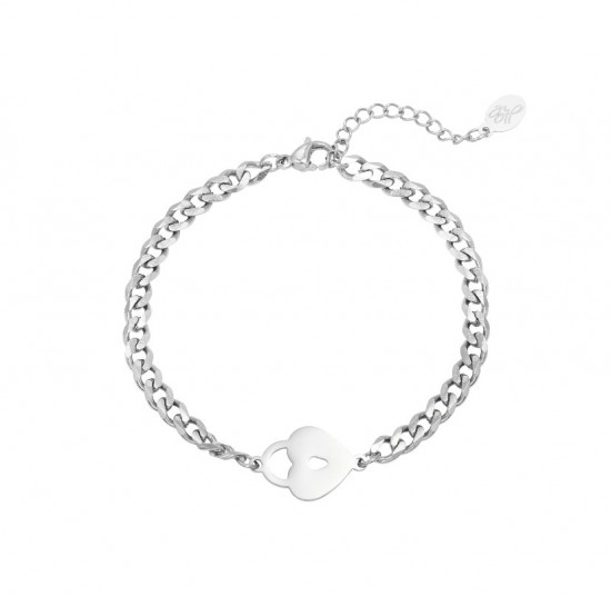 Bracelet locked heart silver