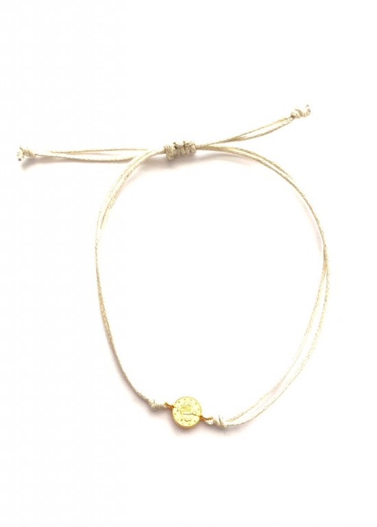 White bracelet with coin gold