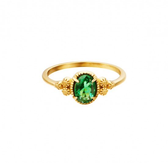 Ring zircon green