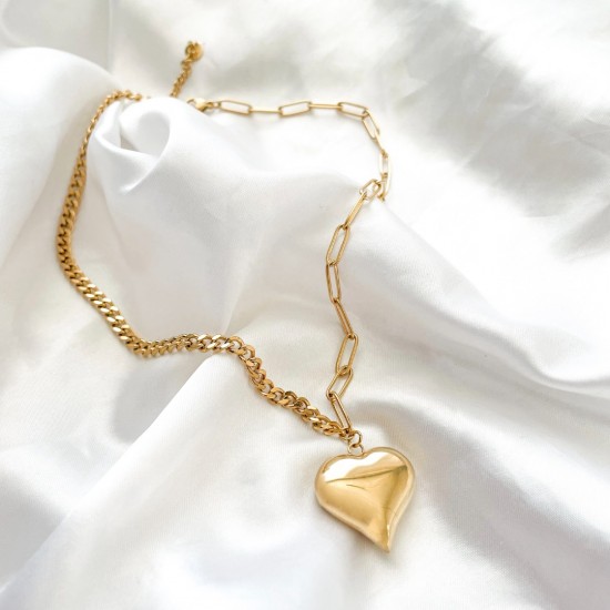 Heart necklace gold