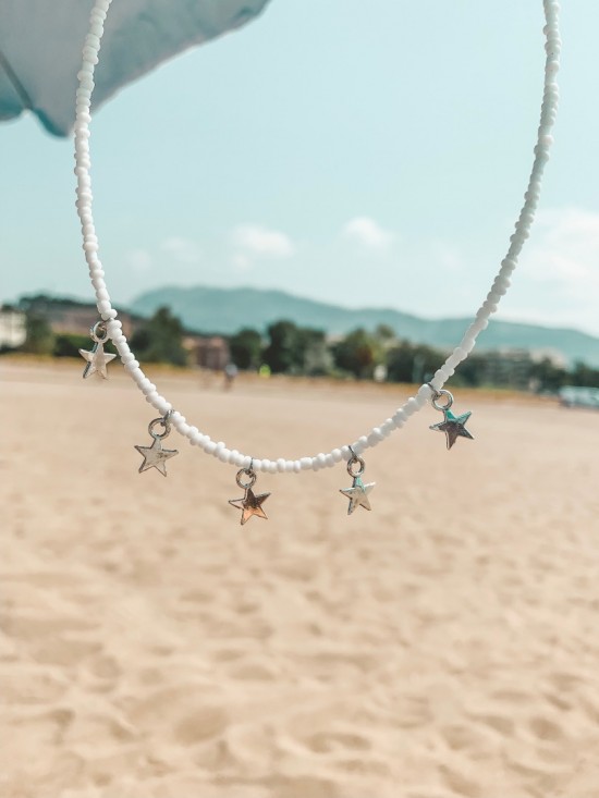 Star necklace white