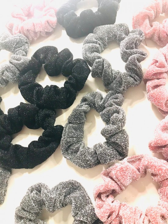 Scrunchie glitter silver