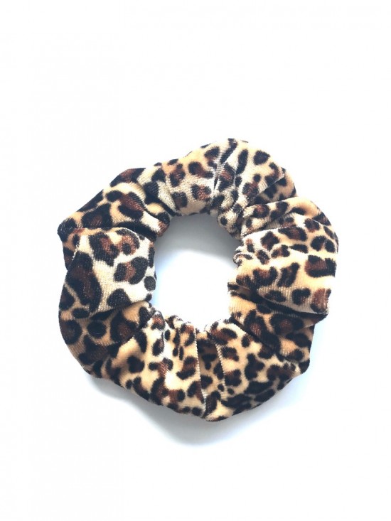 Scrunchie velvet leopard
