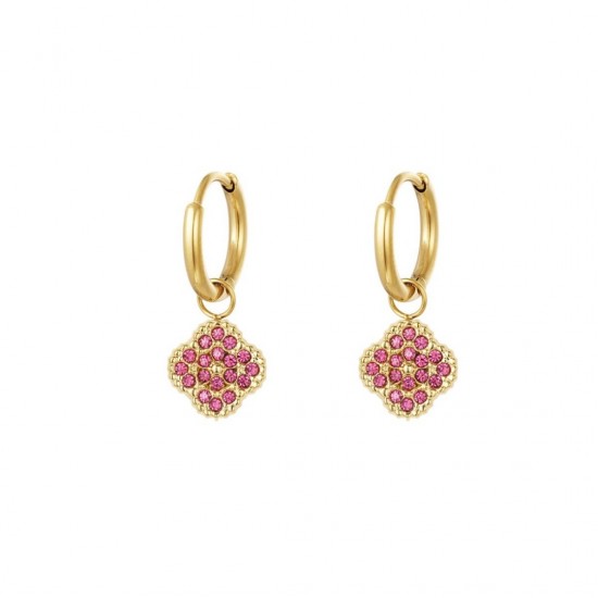Clover earrings pink