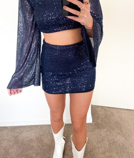 Glitter skirt blue