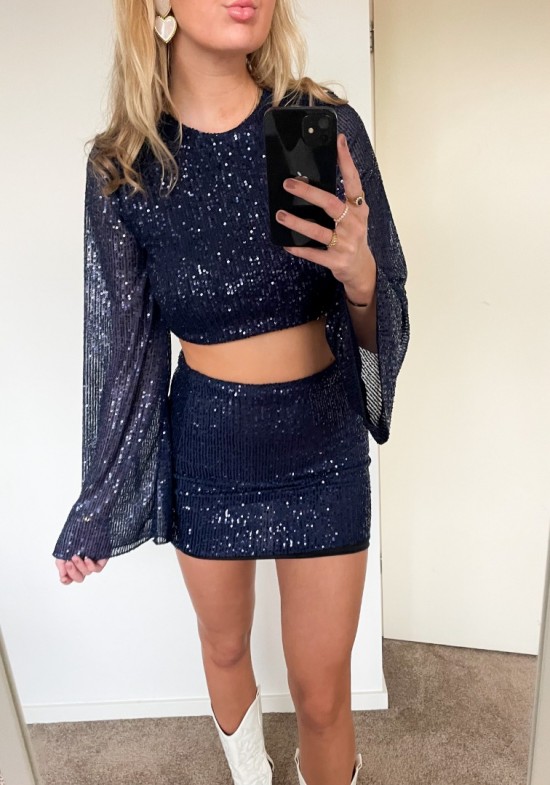Glitter skirt blue