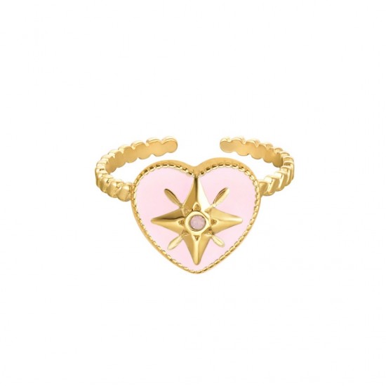 Heart ring pink